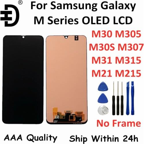 OLED No Frame For Samsung Galaxy M21 M31 M30 M30s LCD Screen Display Touch Digitizer For Samsung M215 M315 M305 M307 LCD Display