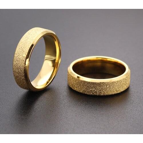 UAGE High quality Fashion Simple Scrub Stainless Steel Women 's Rings 2 mm Width Rose Gold Color Finger Gift For Girl Jewelry