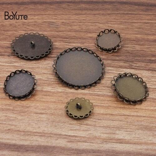 BoYuTe (200 Pieces/Lot) Round 14-16-18-20-25-30MM Cameo Cabochon Base Button Blank Tray Bezel Jewelry Findings Components Diy