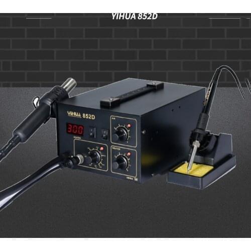 YIHUA 852D 2 In 1 Soldering Station YIHUA 852D (Diaphragm Pump) Rework Soldering Station with hot air gun and solder iron