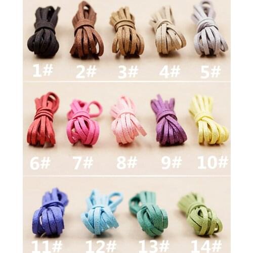 3mm Flat Faux Suede Korean Velvet Leather Cord string Rope Thread Lace Findings Diy Jewelry Bracelet Necklace Accessories Tapes