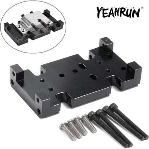 YEAHRUN Black Alloy Metal Transmission Gearbox Skid Plate For 1/10 RC SCX10 D90 D110 TF2