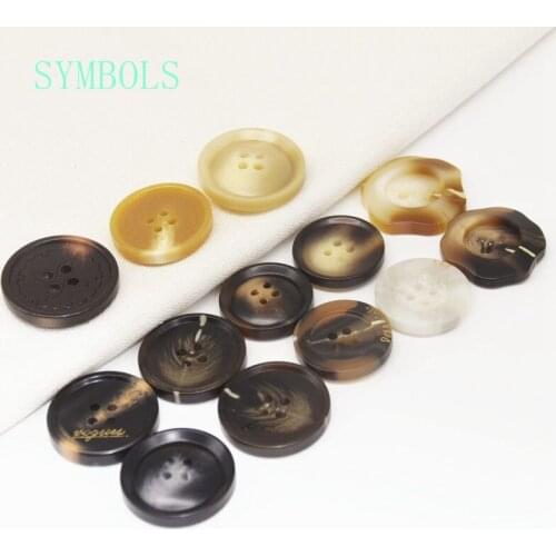 Resin button overcoat windbreaker woolen suit button four eyes resin pattern button 20pcs