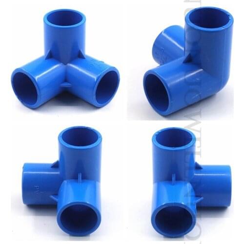 2pcs PVC Pipe Connector 3 Way Stereo Joint PVC Pipe Three-dimensional Connector Hydroponic Frame Tube Adapter DIY Shelf Joint