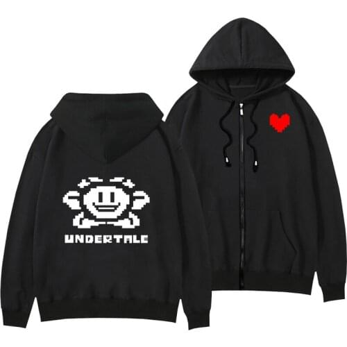 Game Undertale zipper Hoodie black print Jacket Sans Papyrus cosplay costume hooded coat anime tops