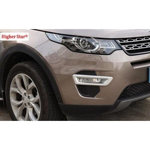 Higher star ABS chrome 2pcs car front lamp decoration cover for Land Rover Discovery sport 2015-2018