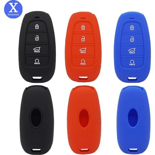 Xinyuexin New Silicone Car Key Case Cover for Hyundai Sonata 2019 DN8 Smart Remote Control Key Cover 4 Buttons Car Accessories