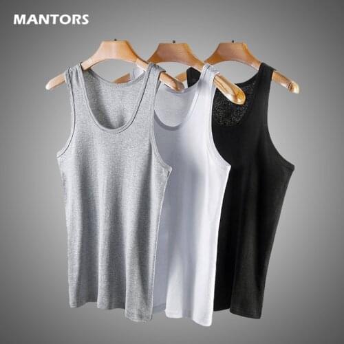 100% Cotton Mens Vests Sleeveless Tank Top Solid Muscle Vest Undershirts O-Neck Gym Clothing Bodybuilding Stretch Tees Tops 4XL