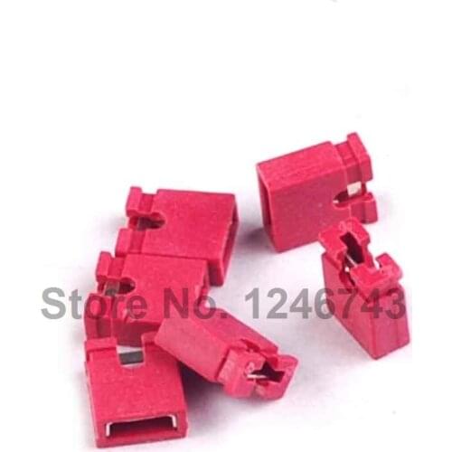 100PCS Red 2.54mm Jumper Cap mini Jumper Short Circuit Cap Contion