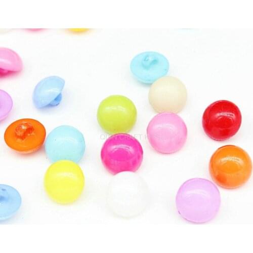 1000pcs mini half dome candy Shank Buttons - 14mm Mixed Colour Buttons - round ball Shaped adorable Flower Beads