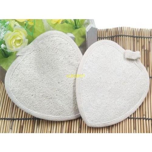 11.5*12cm Heart Shape Natural Loofah Pad Back Pads Loofah Sponge Bath Shower Body Exfoliator Scrubber Pads