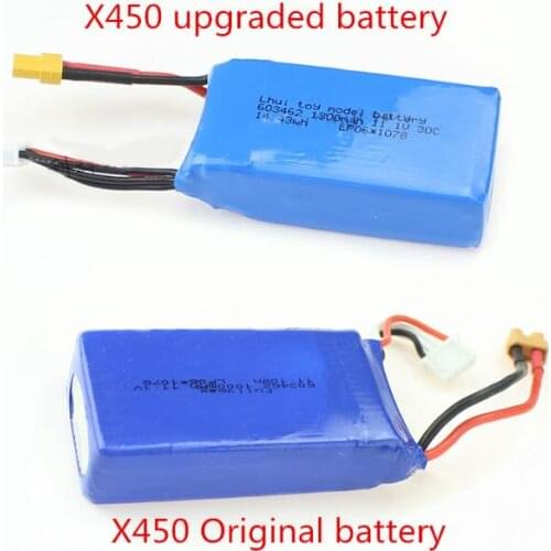 2pcs Wltoys XK X450 RC plane Spare parts X450-0022 Original / upgraded 11.1V battery