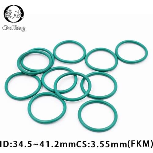 5PC Fluorine rubber Ring Green FKM O-rings Seal CS 3.55mm ID34.5/35.5/36.5/37.5/38.7/40/41.2mm ORing Oil Gasket Sealing Washer