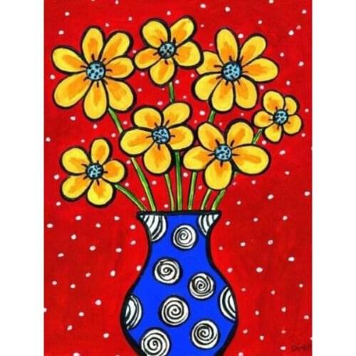 Diamond painting cartoon sunflower full round rhinestone embroidery picture puzzle toys diamond art drawing wall sticker decor