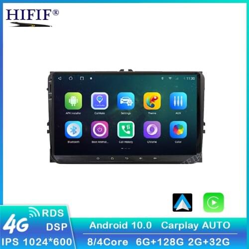 Carplay Android 10 Car GPS Navigation for VW Volkswagen SKODA GOLF 5 Golf 6 POLO PASSAT B5 B6 JETTA TIGUAN dvd player BT RDS