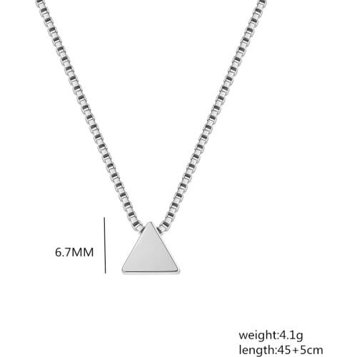 925 Sterling Silver Brushed Triangle Pendant Necklace Clavicle Chain Box Aberdeen Chain 18 Inch Ladies Party Wedding Jewelry