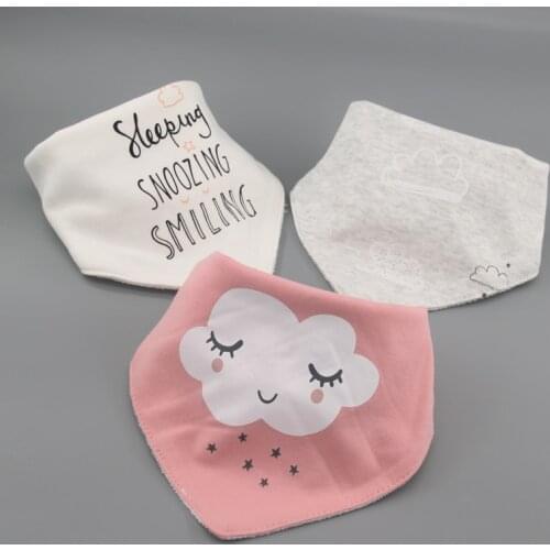 Baby towel bib waterproof for 0-2 years old 3 pieces/set , baby style cotton bandana accessories 3layers