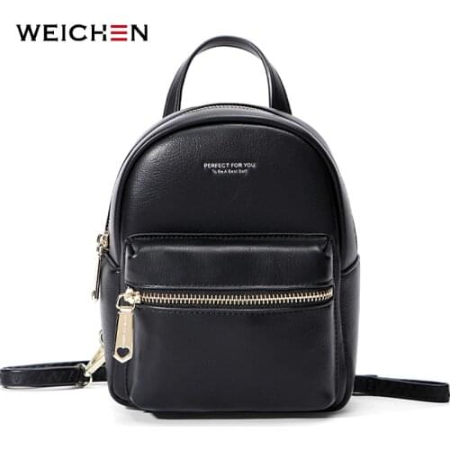 WEICHEN Designer Fashion Women Backpack Pu Leather Female Small Backpacks Ladies Shoulder Bag Mochila Back Pack Brand Bagpack