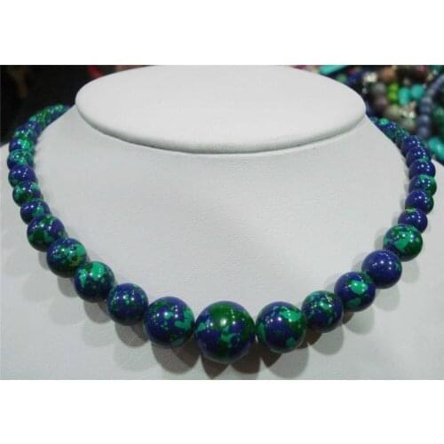 Egypt 6-14mm Round tower Turquoise Gem Necklace 17" N Discount