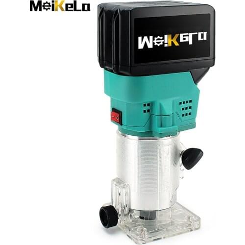 MeiKeLa 18V lithium battery trimming mechanical wood milling engraving machine 1 battery 1 charger and 2 battery 1 charger