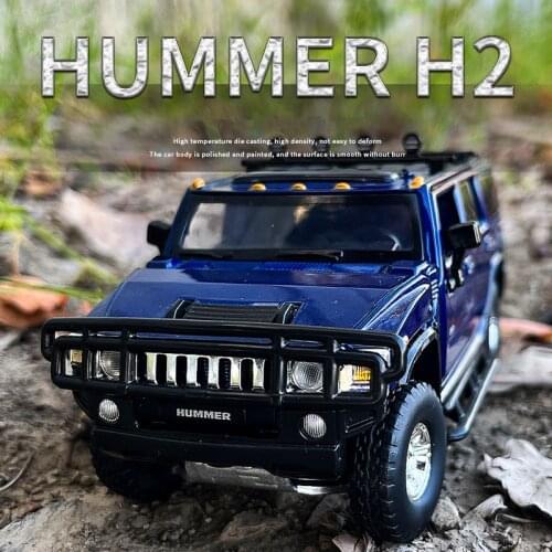 1:32 Hummer H2 Alloy Car Model Diecast Metal Off-road Vehicles Toy Car Model Simulation Sound and Light Collection Kids Toy Gift