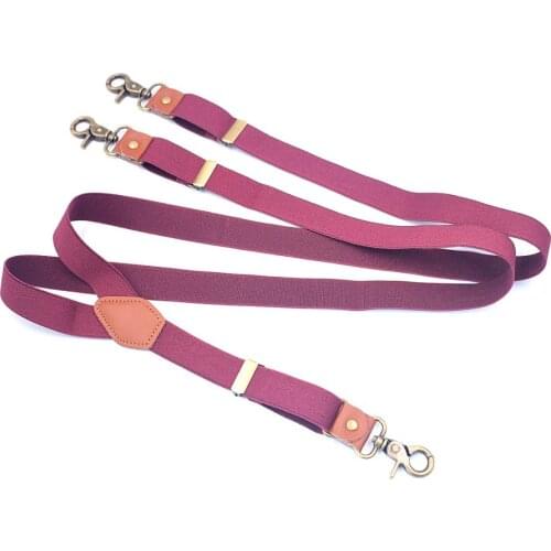 Fashion Suspenders Solid color Hook Clips Braces Vintage Casual Suspensorio Tirante Trousers Strap bretele Father/Husbands Gift