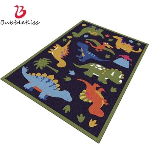 Bubble Kiss Cartoon Carpet Cute Dinosaur Pattern Floor Mat Modern Style Kids Room Crawling Rug Home Bedroom Decoration Foot Pad