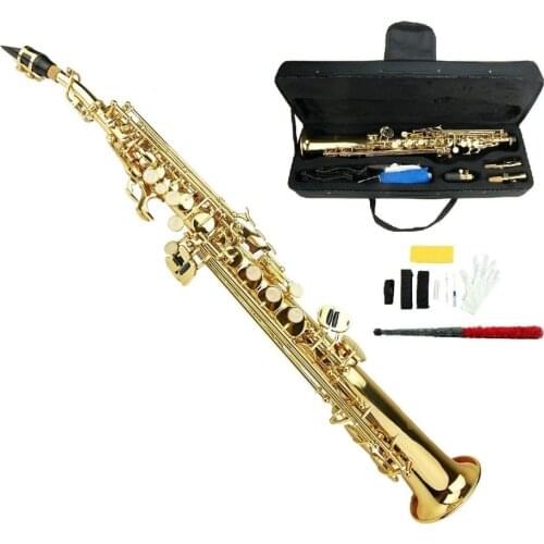 New Gold Brass Bb Soprano Saxophone,Case~Student,Intermediate,Band,Orchestra