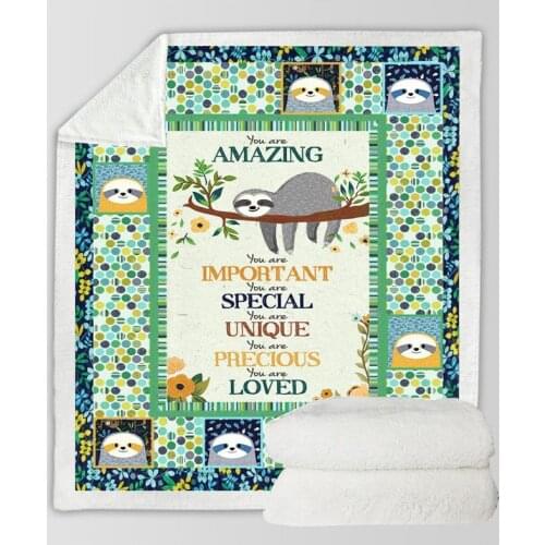 3d Printed Animal Blanket Cartoon Sloth Cover Blanket Bedroom Blanket Cute Banket Throw Cute Black Blanket For Kids And Adults