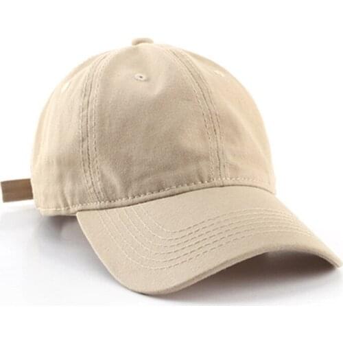 Summer Washed Cotton Solid Color Adjustable Baseball Cap For Men and Women Soft Top Peaked Cap