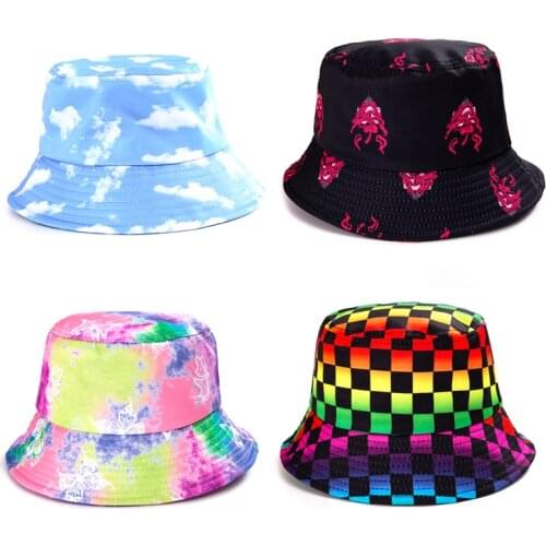 Summer Clouds Animal Print Bucket Hat Women Men Fashion Hip Hop Fisherman Hat Outdoor Shade Travel Bob Boys Girls Casual Panama
