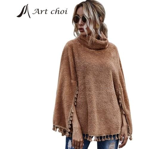 Thick Winter Women Shawl Cape Poncho Plush Cloak Warm Korean Sleeveless Female Ladies Cape Coats Sweatshirt Outerwear Overcoat