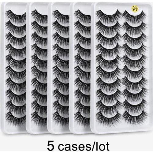 SEXYSHEEP Wholesale 10 Pairs 3D Faux Mink Eyelashes Natural Thick Long False Eyelashes Fake Lashes Makeup Extension Eyelashes
