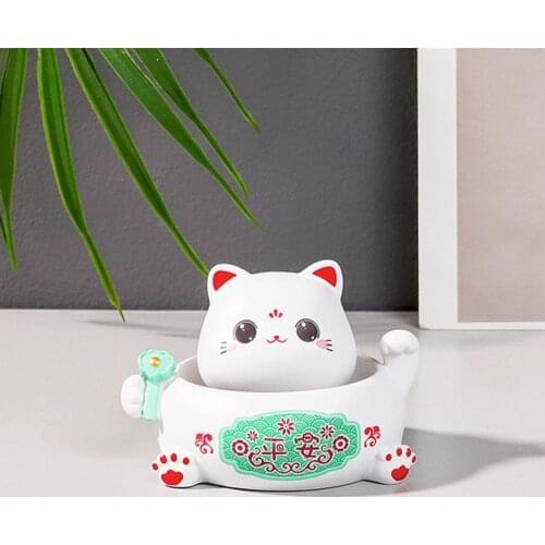 Cute Cartoon Lucky Cat Head-Shaking Home Living Room Desktop Car Ornament Toy Desktop Car Ornament
