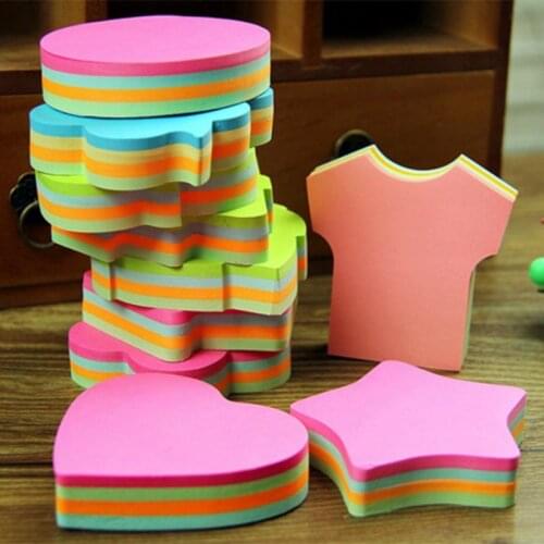 100 Pages Multicolor Sticky Notes Cute Love Memo Pads Sticker Bookmark Marker Flags Planner Paper Sticker Notes