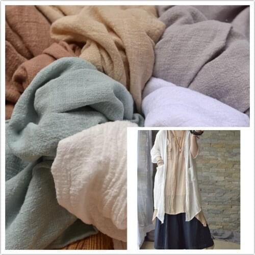 SOFT Slub Fabric for PatchworkSolid Color Dyd Linen Cotton Fabrics for Sewing Dress Skirt Babys Cloth Tissus Telas 50x135cm