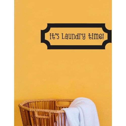 Its Laundry Time Vinyl Wall Decal Living Room Wall Sticker Tiolet Mud Room Home Decoration Accessories For Bathroom C226