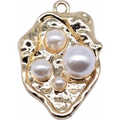 WYSIWYG 4pcs 29x20mm KC Gold Color Geometry Charms Pendant For Jewelry Making Earring Making Accessories