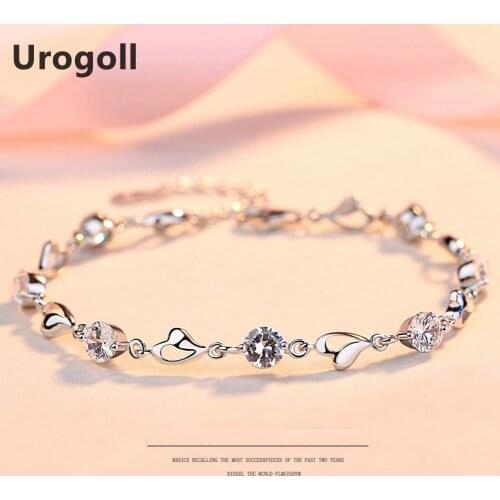 Brand New Classic Fine Jewelry Genuine 925 Sterling Silver Heart Strand Bracelets For Women Party Jewelry Gifts