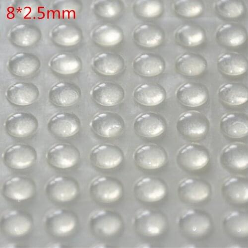 100 Pcs 8 x 2.5 mm Self Adhesive Round Silicone Rubber Bumpers Soft Transparent Black Anti Slip shock absorber Feet Pads Damper