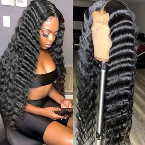 13x4 Lace Front Human Hair Wigs Brazilian Loose Deep Wave Human Hair Wig Glueless Pre Plucked Wig With Baby Hair Natural Wave