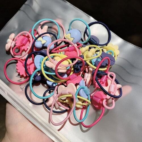 20pcs/lot Hair Scrunchies 3.5CM Elastic Hair Bands for Girls Cartoon Hair Ring Kids Hair Accessories Hair Ties Turban Princess