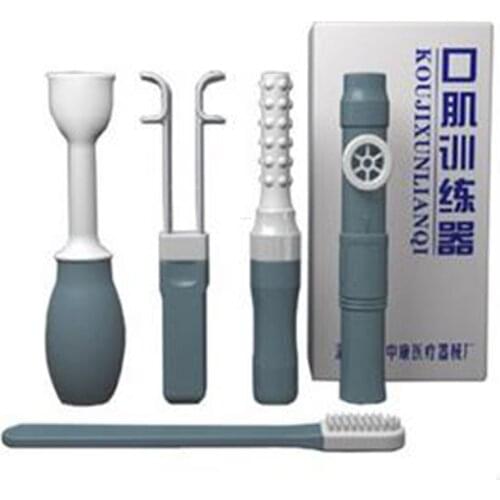 Stroke hemiplegia tongue muscle recovery machine suction mouth muscle training equipment with a tongue scraper words swallowing