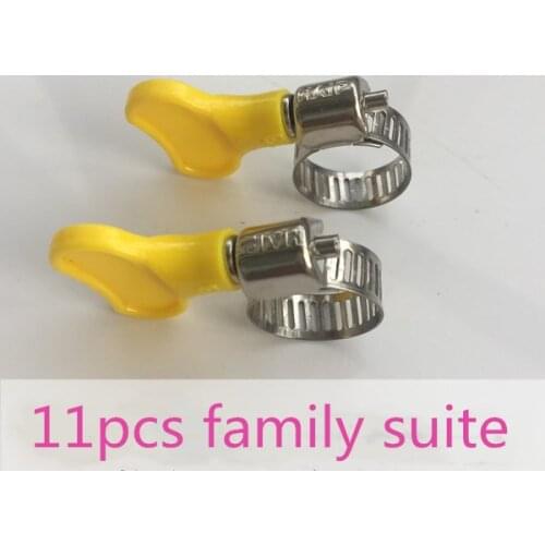 Free shipping 11pcs stainless steel gas holder hose holder with hand wring handle for household suits
