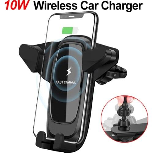Qi Wireless Car Charger For iPhone XS Max X 10W Fast Car Wireless Charging Holder For Xiaomi Mi 9 Mix 3 2S Samsung S10 S9