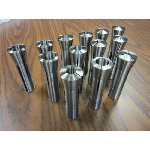 13pcs/set R8 Collets 1/8" to 7/8" by 1/16th, 4" length, part# 801-set13--New