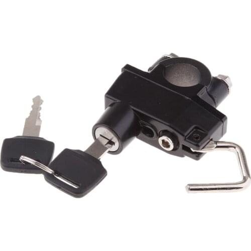 Black Universal Motorcycle Motorbike Helmet Lock & 2 Keys Set for 7/8