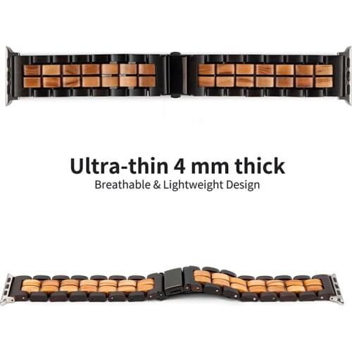 Wooden Band For Apple Watch Band Series 1 2 3 4 Bracelets Adapter 42/38mm Stainless Steel Fashion Bracelet montre homme OEM