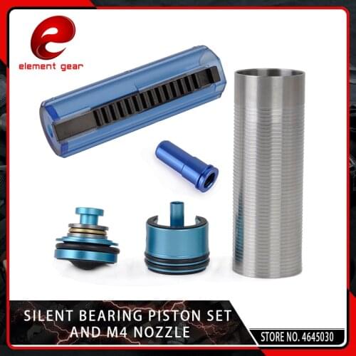 Element 5PCS Slient Bearing Cylinder/Piston Head/Nozzle /14/15 Teeth Pistol Set for M4/AK47 Series Airsoft AEG/GBB Hunting Parts