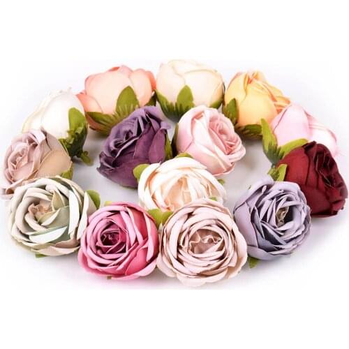 Artificial Roses Rose Flower Heads Wedding Background Wall Decoration Baby Showers Handmade Crafts Home Indoor Decoraiton